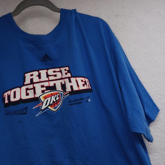 Adidas Men's Adult Sz 3X Tee Shirt T Blue OKC Thunder Basketball Athletic Casual - Picture 6 of 9